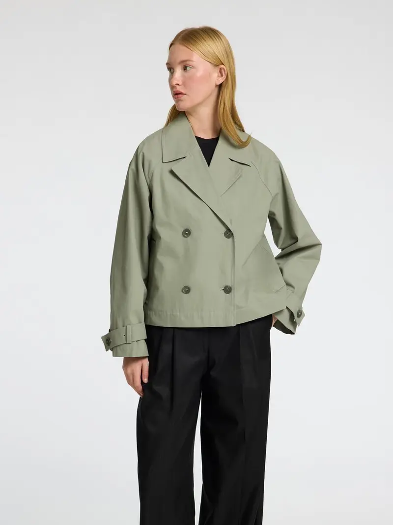 Selected cilo short trenchcoat vetiver