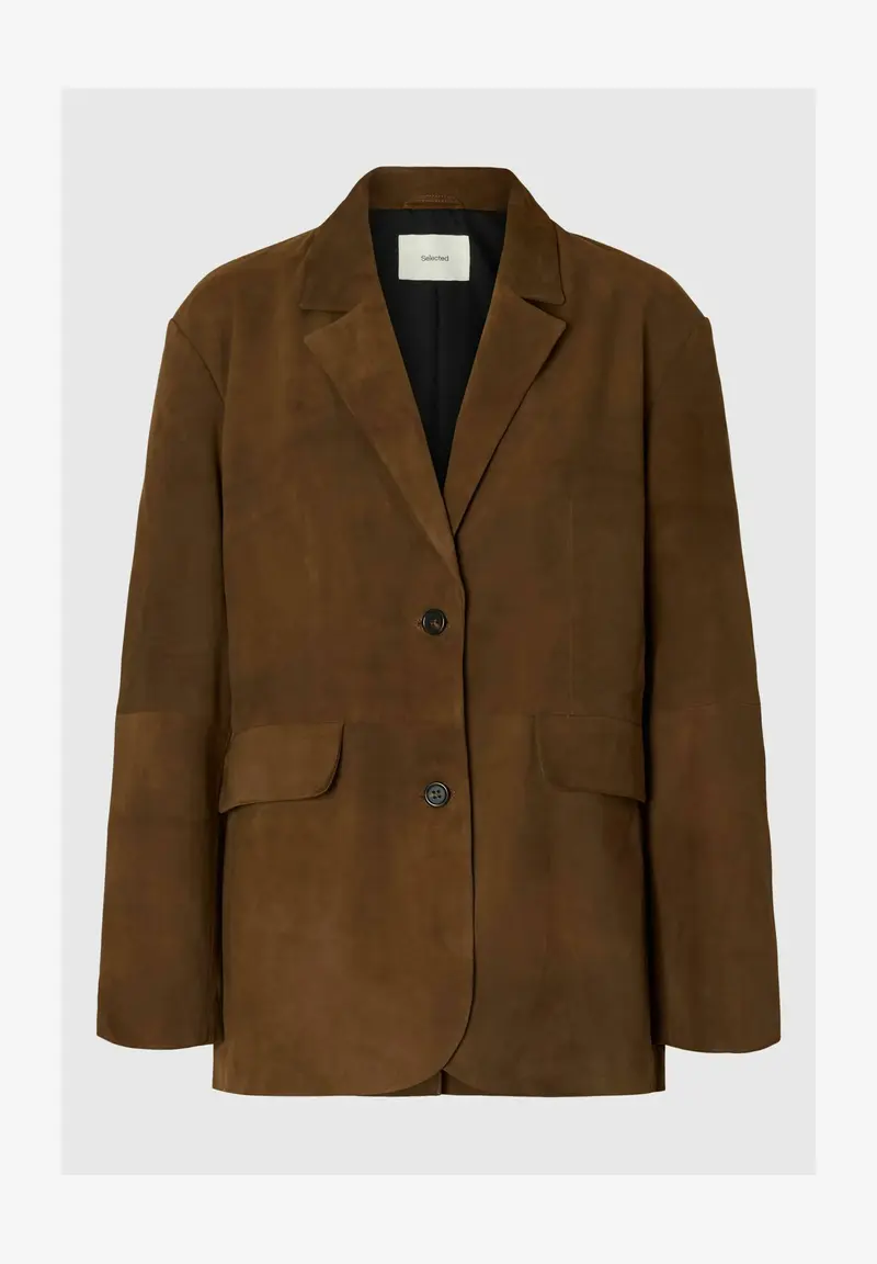 Selected Clara suede blazer cappuccino