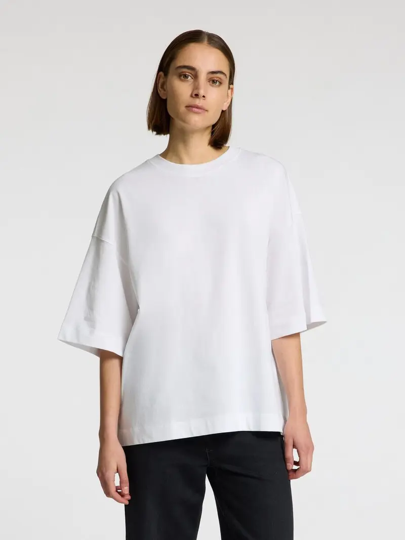 Selected colwoman 2/4 oversized tee bright white