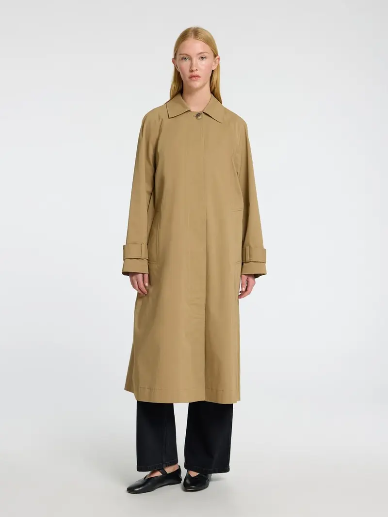Selected corrie long coat sepia tint