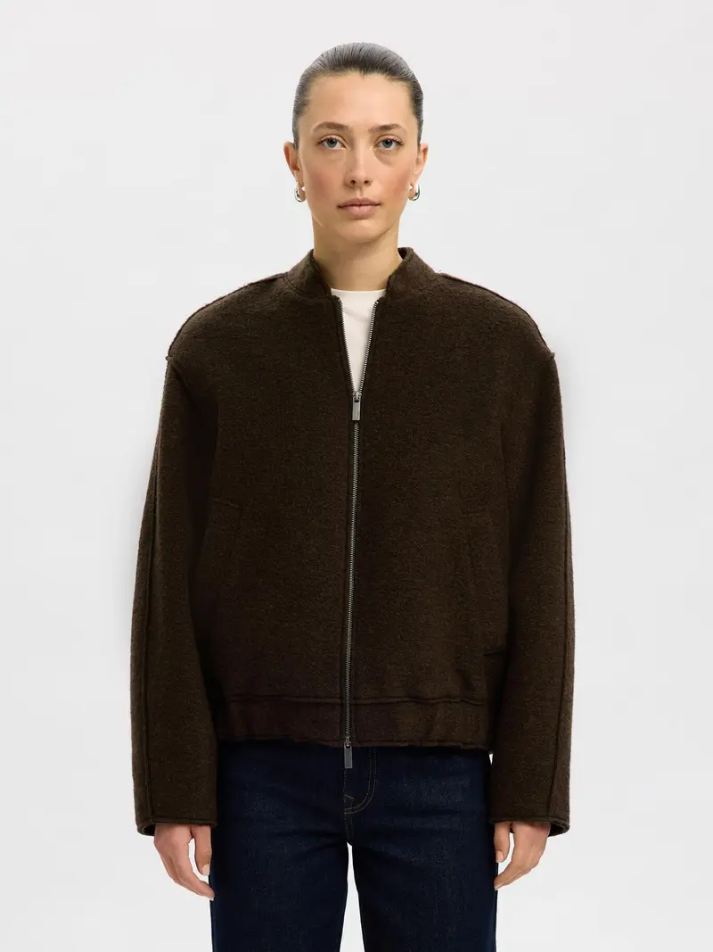 Selected Femme reign wool blend bomber jacket delicioso/melange