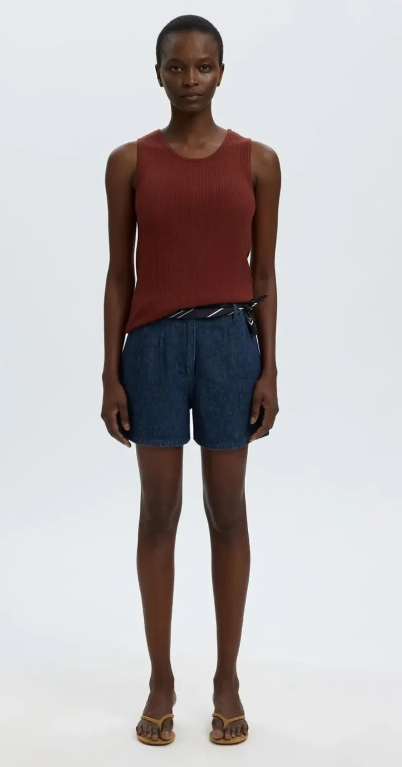 Selected hanny mini denim shorts dark blue denim