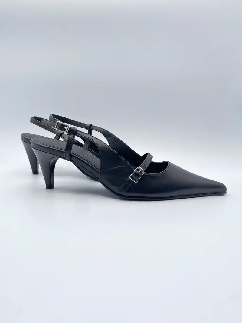 Selected isla black kitten heel slingbacks