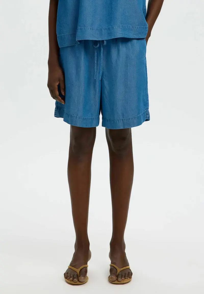 Selected janna elastic string shorts denim
