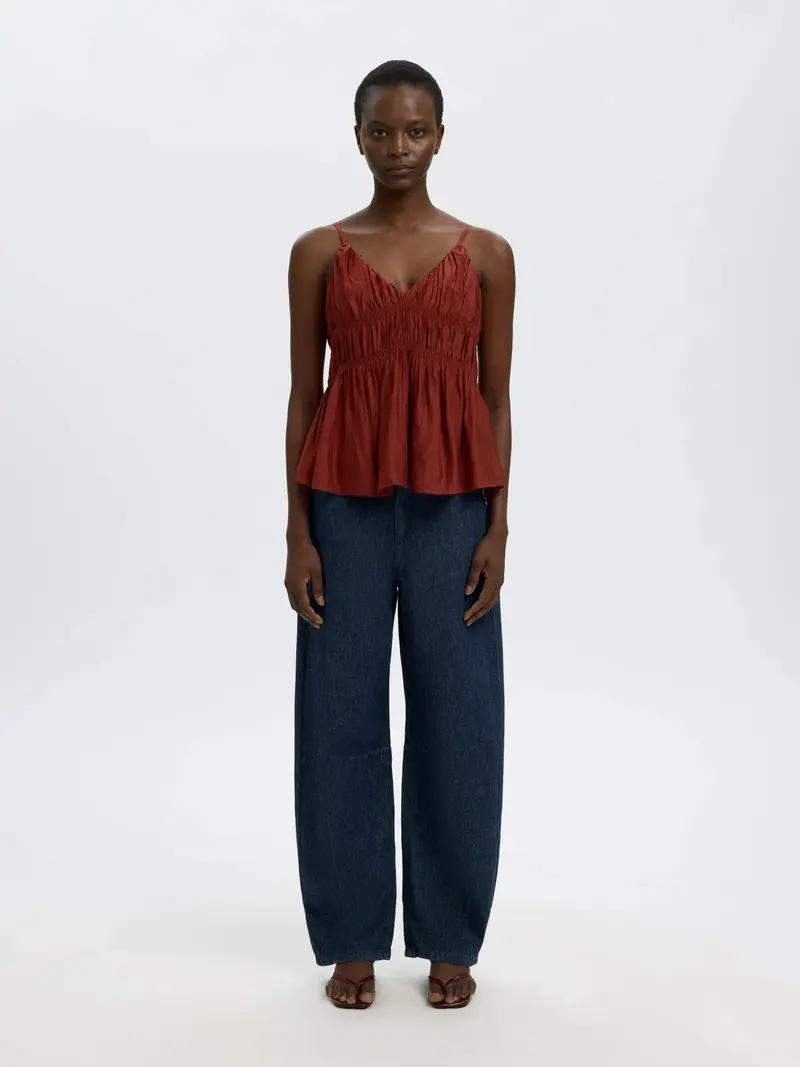 Selected loose barrel hanny jeans dark blue denim