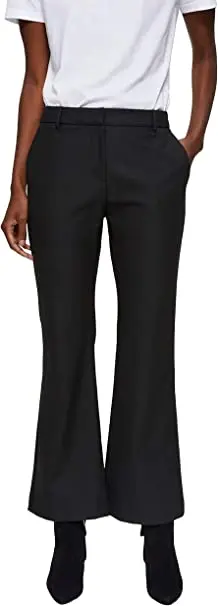Selected MW Fada Cropped Flared pant navy