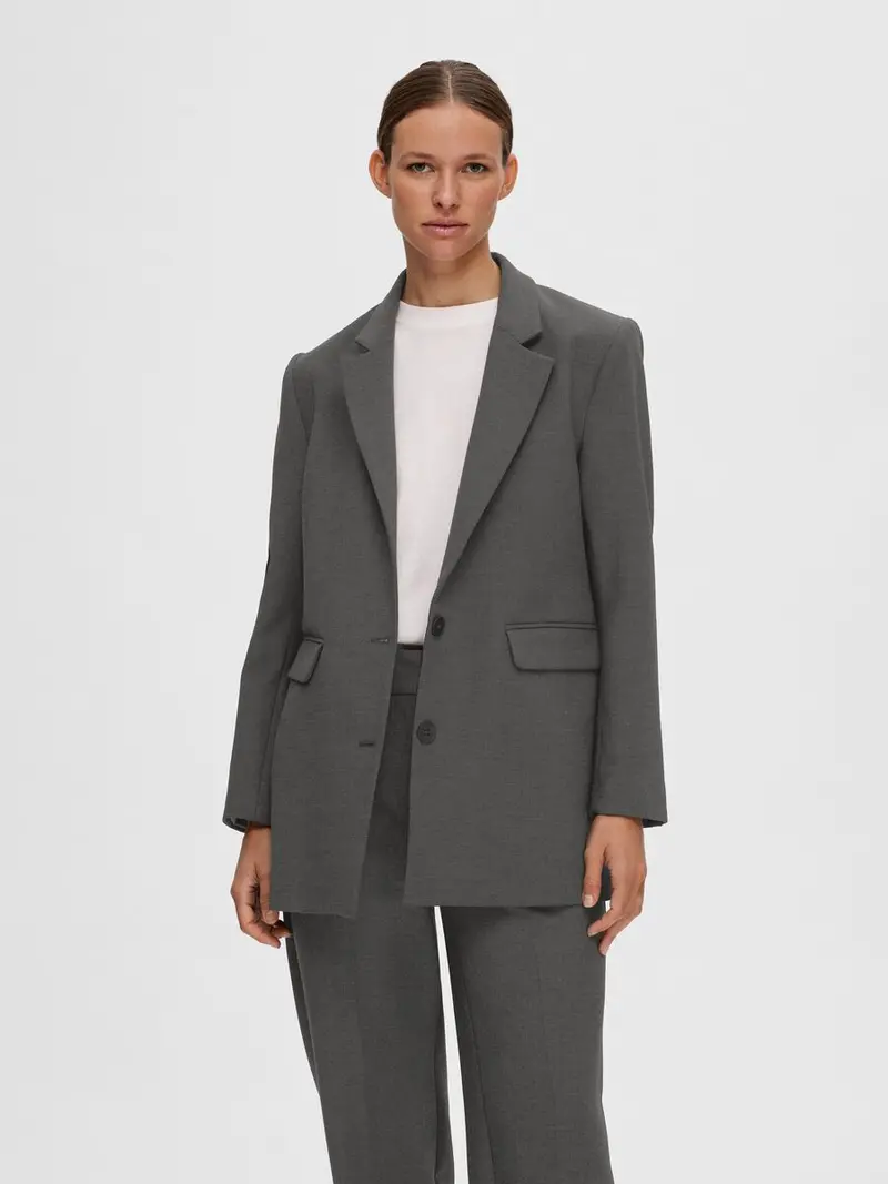 Selected rita classic blazer dark grey
