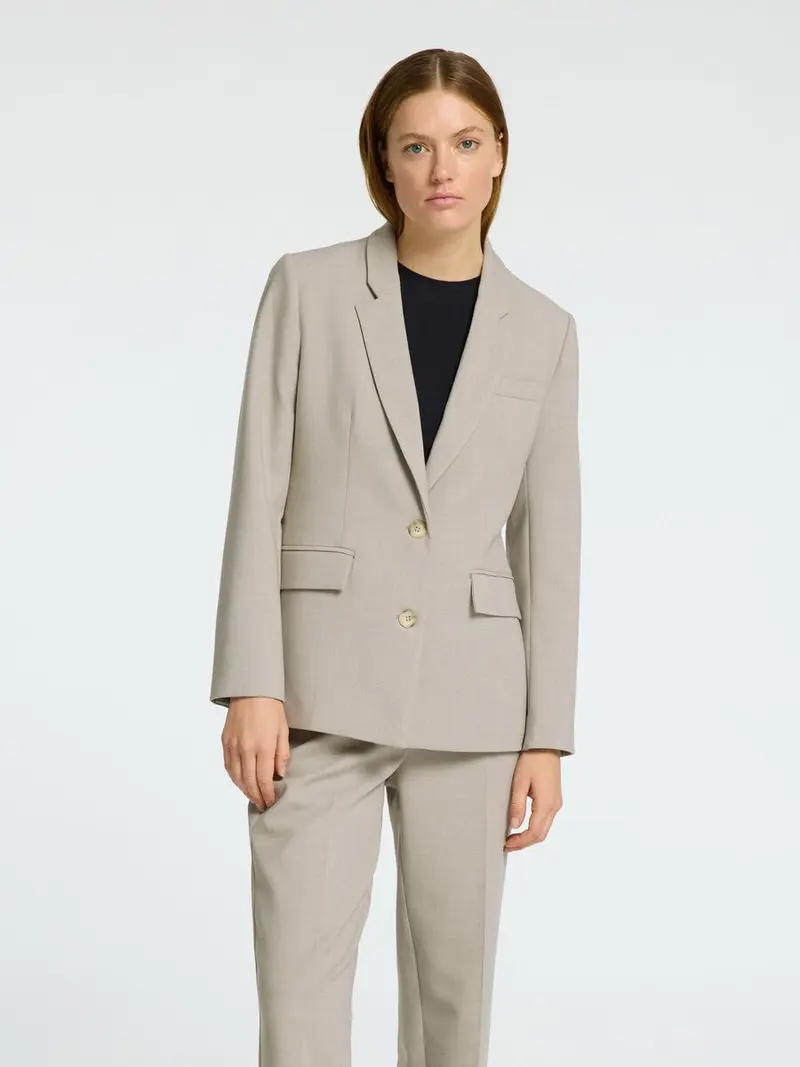 Selected rita Classic blazer fossil melange