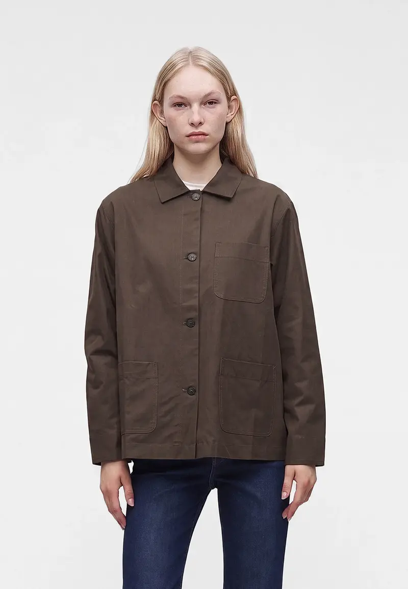 Selected Slwtalia Ls Boxy Shirt Domestic Turkish Coffee