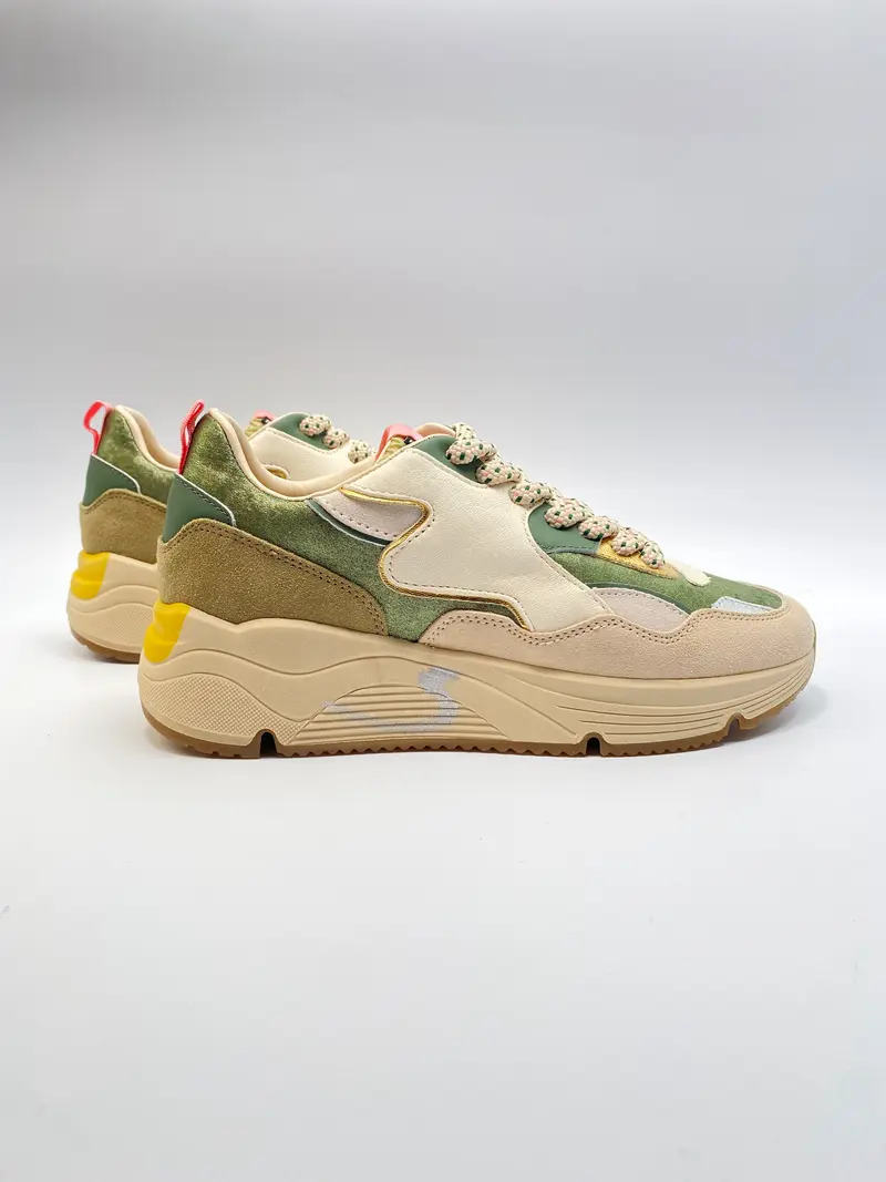 Serafini sneaker malibu green beige pink