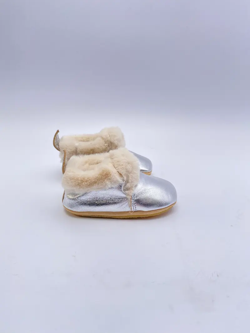 Shoo pom fur silver/off white