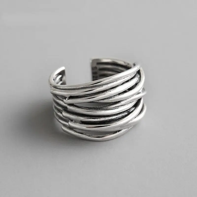 Silber verstellbarer Schicht-Ring | Shop Nory