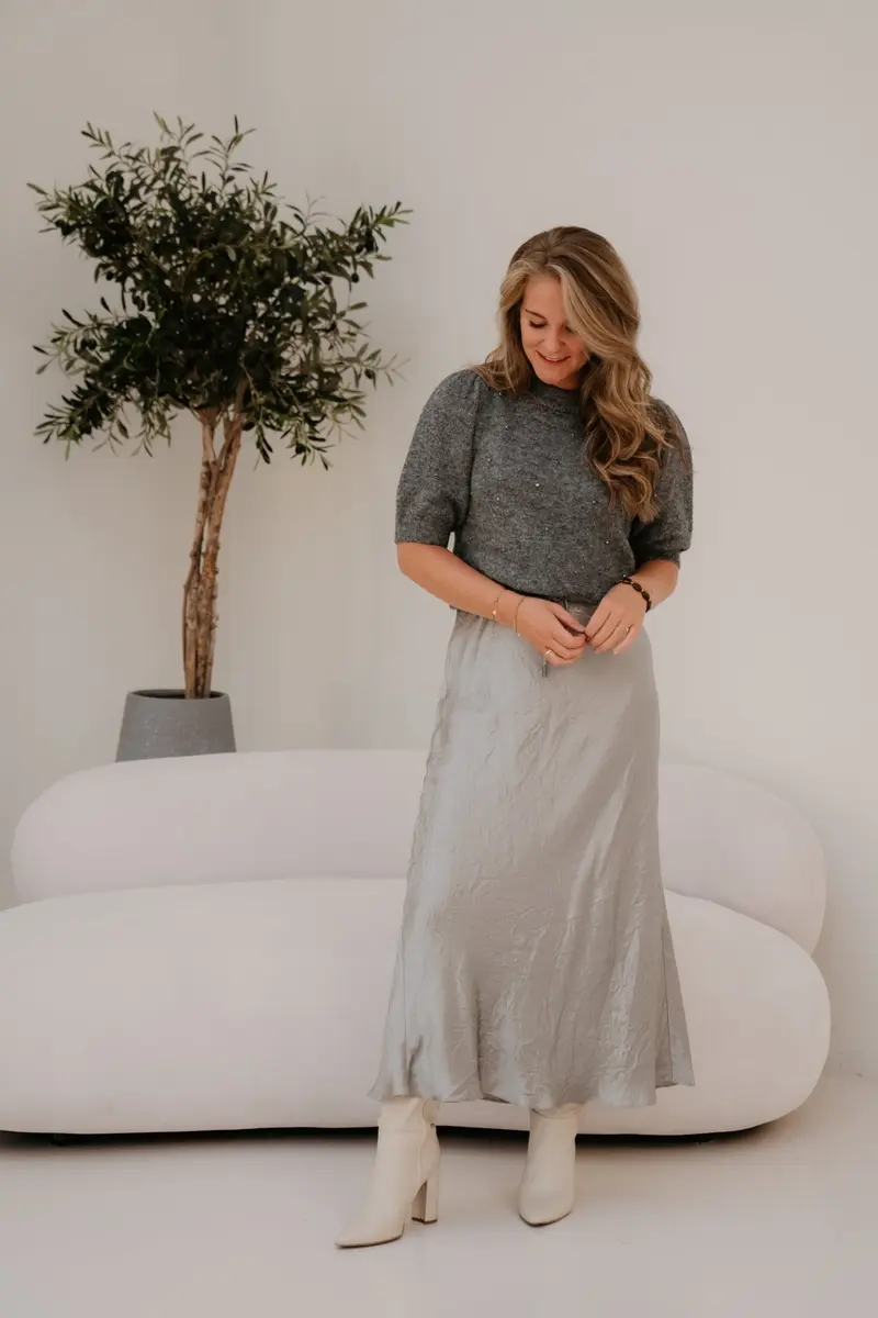 Skirt Long Acetate Light Grey 05547