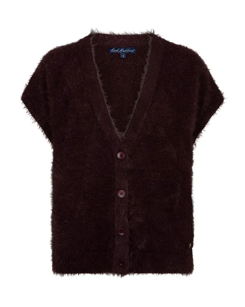Sleeveless Fuzzy Burgundy