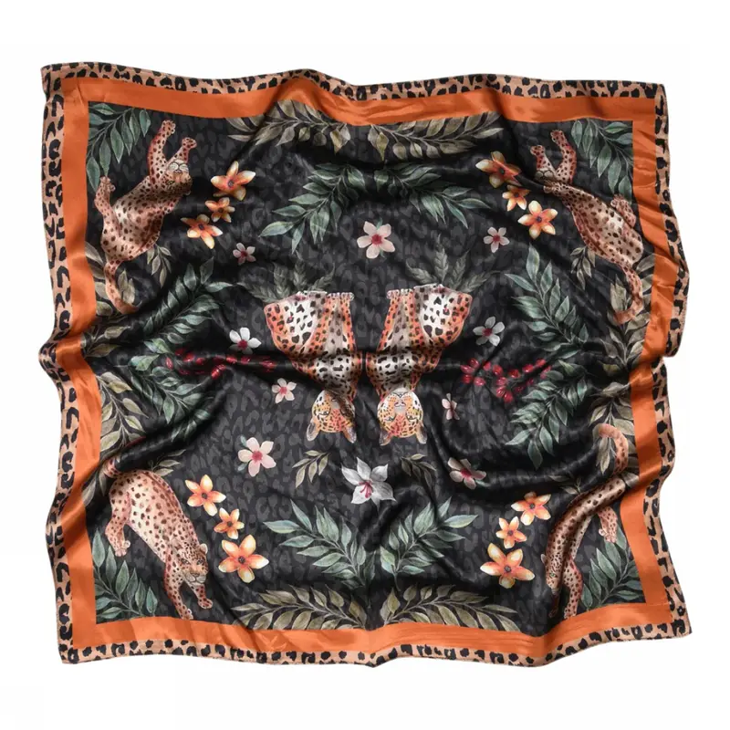 Sneakyfox silk scarf Allison 8 black