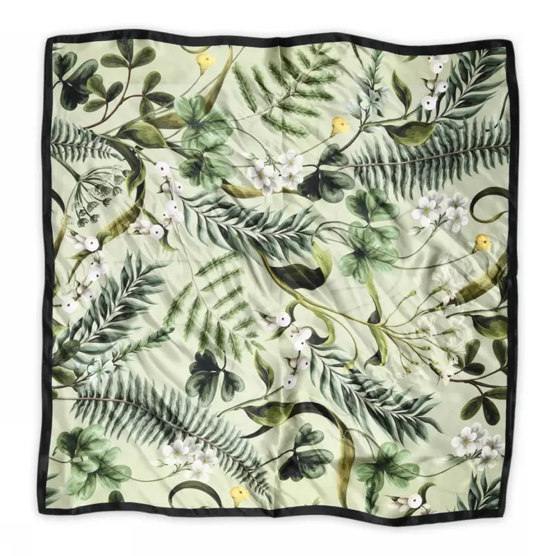 Sneakyfox silk scarf Fern olivine