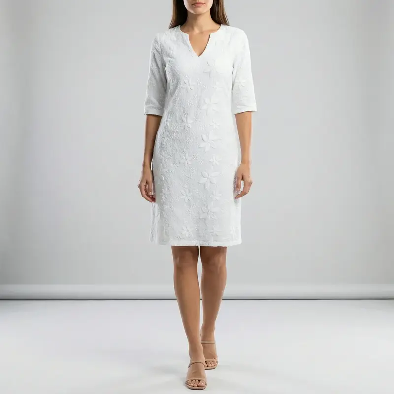 Sommerkleid Mit V-Ausschnitt Und Lockerem Schnitt - Ilayda