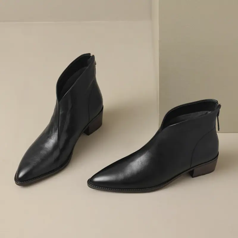 Sophia | Braune Stiefeletten Damen mit niedrigem Absatz