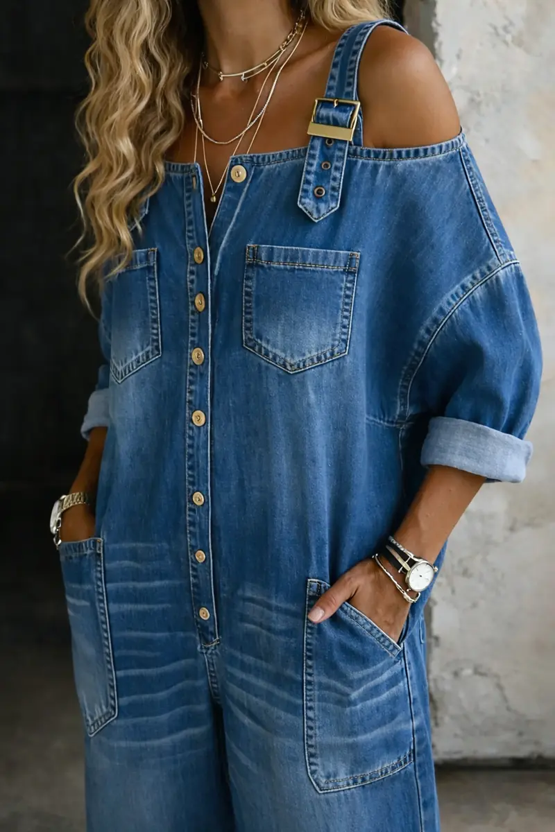 SOPHIA | Schulterfreier Jumpsuit
