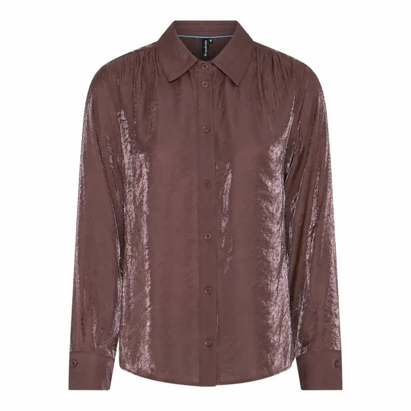 Soulmate blouse bordeaux bruin met glansje model Bolita Burgundy 7160