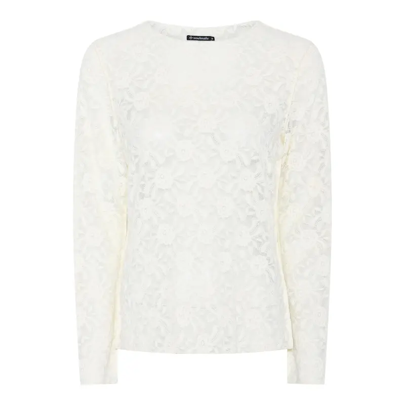 soulmate longsleeve kanten top creme model Florin off white 11054