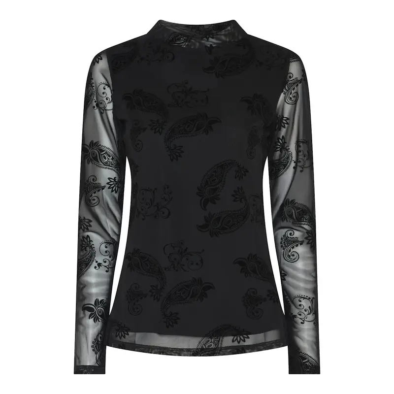 Soulmate longsleeve mesh zwart model Piper black 11133