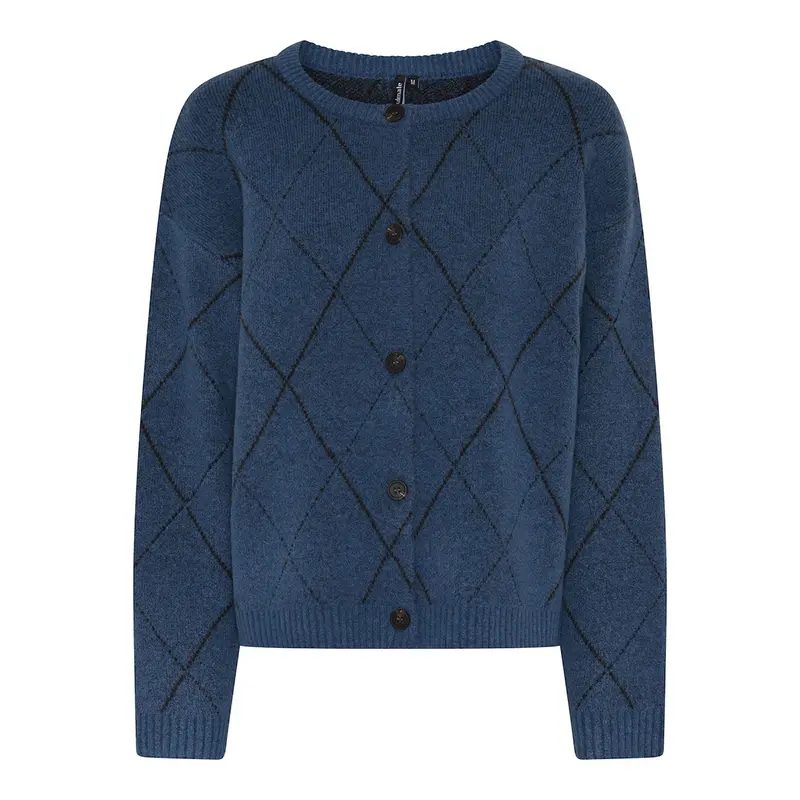 Soulmate vest blauw model Dizzy Denim Blue cardigan