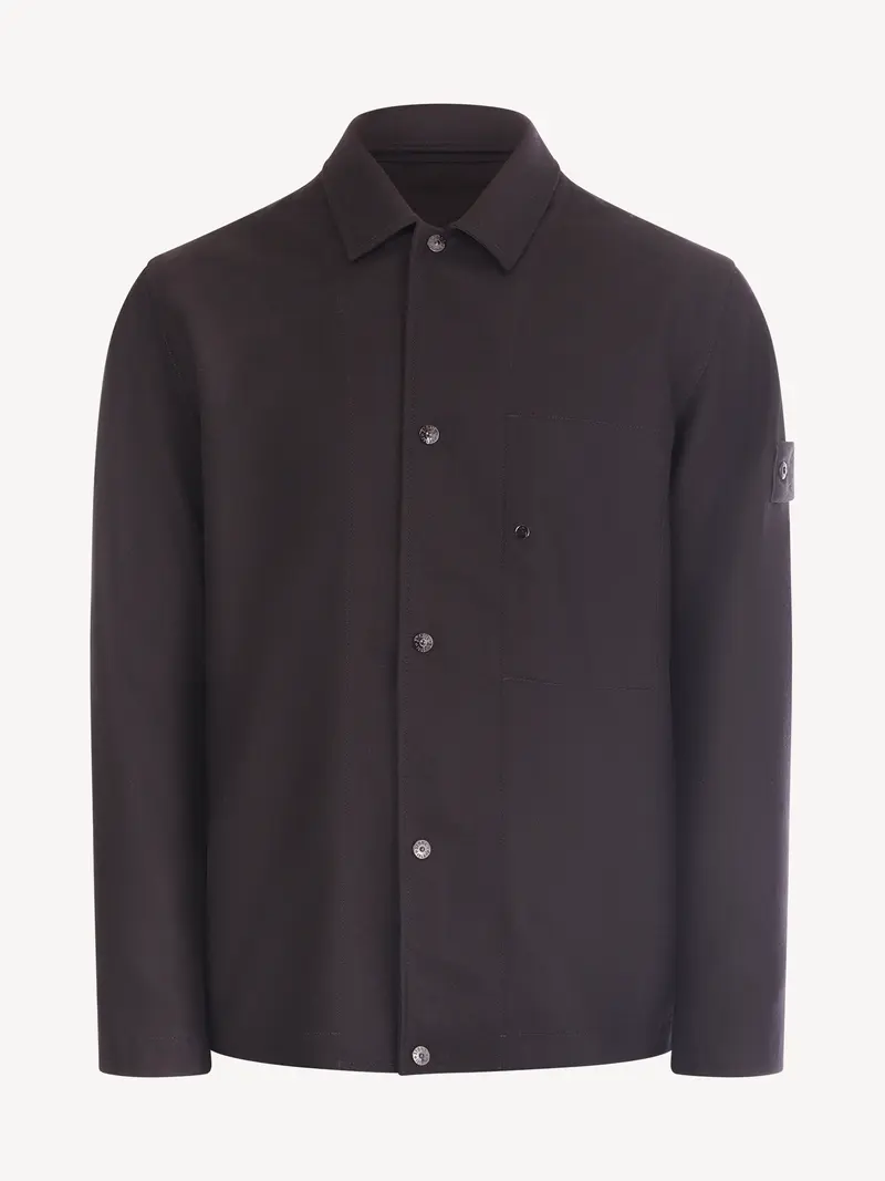 Stone Island Flannel Ghost Overshirt - Zwart