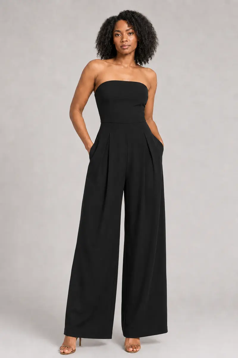 Strapless Wide-Leg Jumpsuit