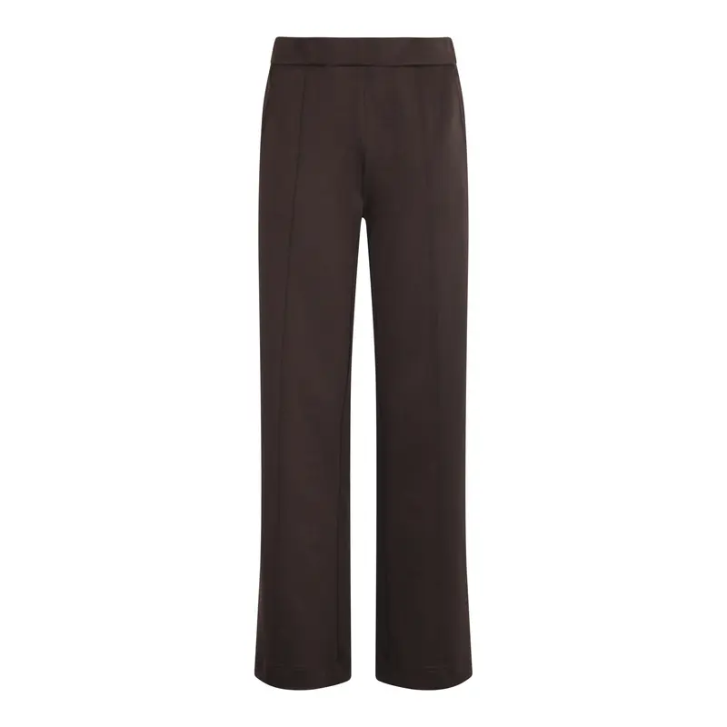 Stretchpantalon Bruin Persplooi Rechte Fit