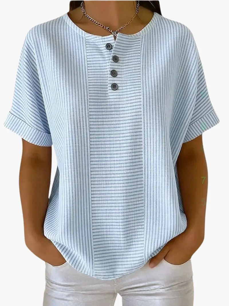 STRIPED SUMMER BLOUSE FOR WOMEN