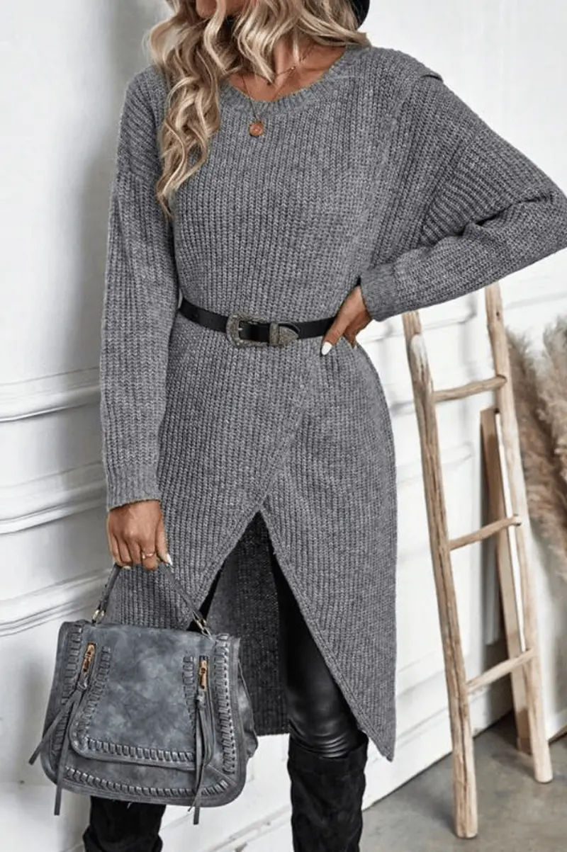 Stylish Cross-Front Knit Dress