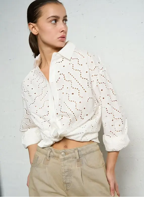 Suncoo blouse lohan blanc casse