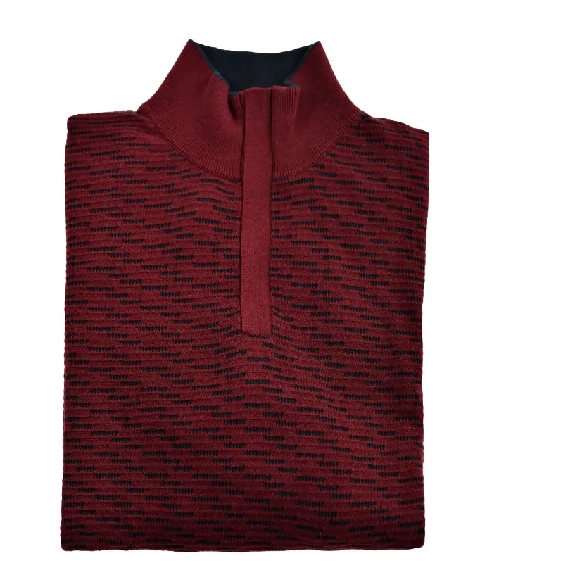 Sweater Wijnrood Navy Broken Stripe