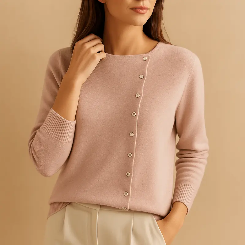 Sweater Women Long Sleeve Crew Neck Design with Relaxed Fit Shape
