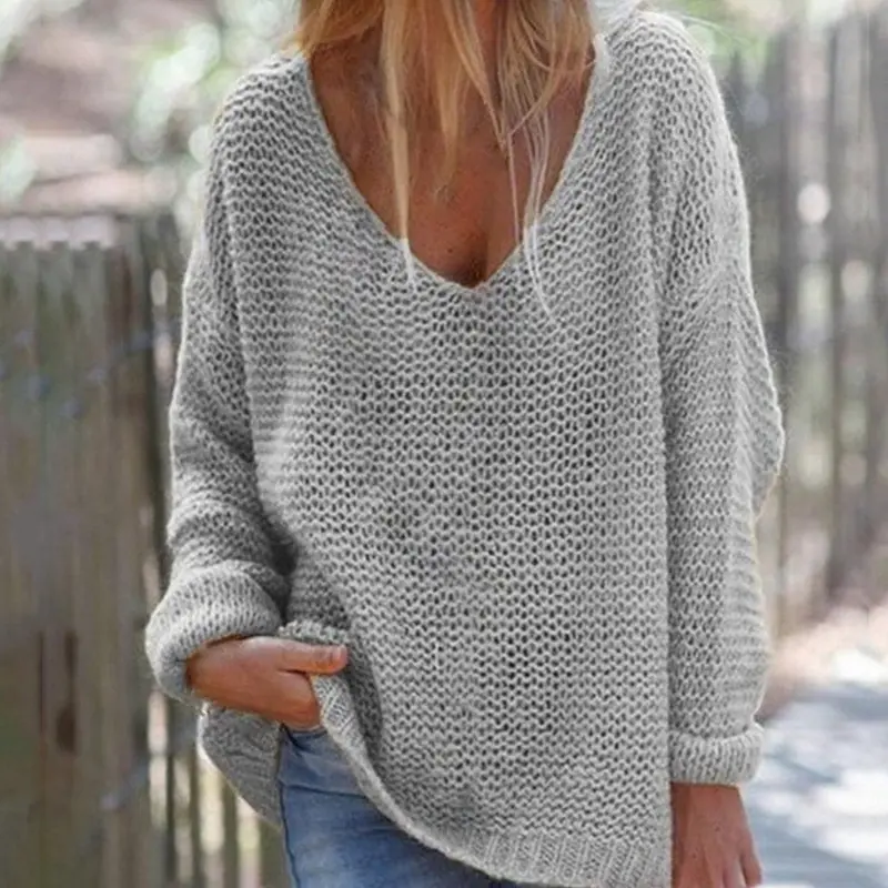 Sweater Women Warm Loose Relaxed Fit Elegant Everyday Style