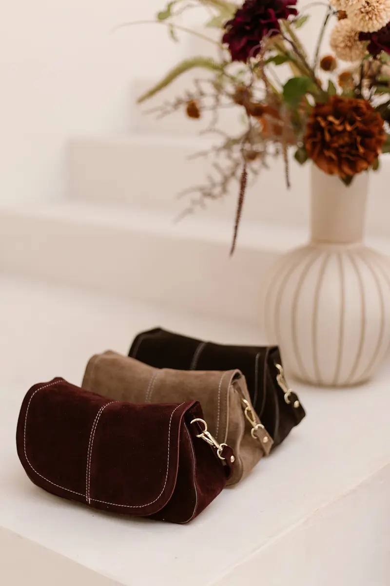 Tas Catania suede donkerbruin