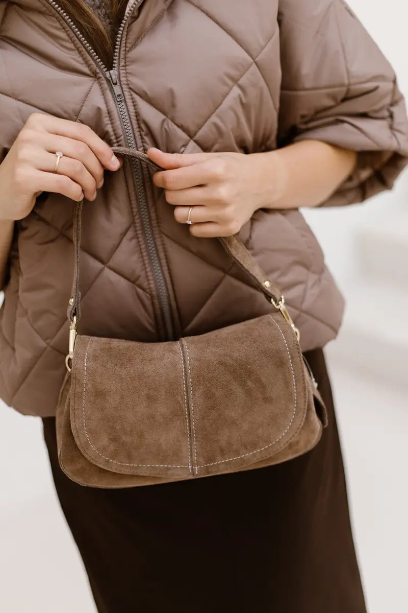 Tas Catania suede taupe