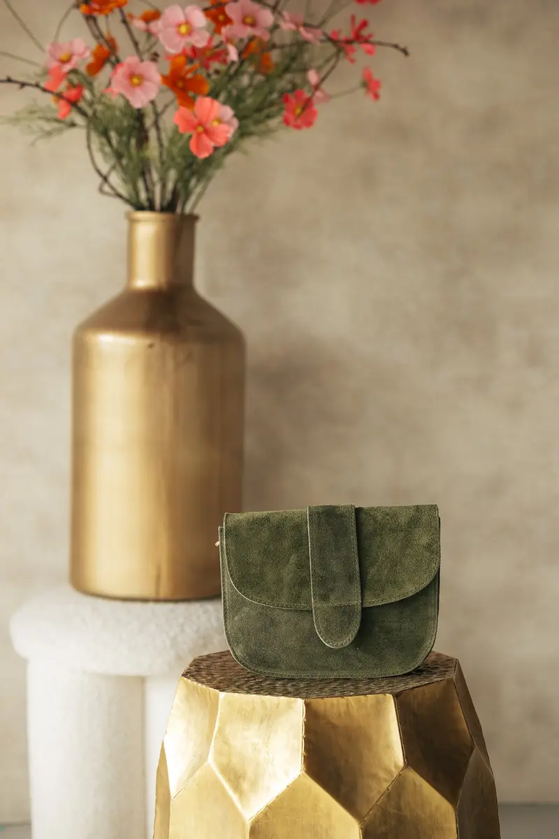 Tas Esdoorn suede darkgreen