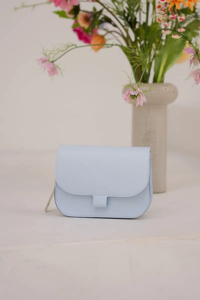 Tas Flora leer celeste blue