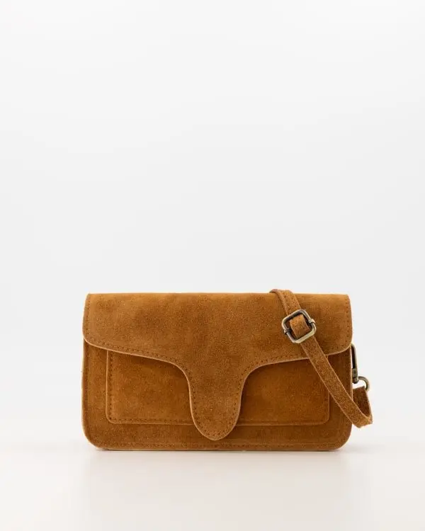 Tas Margot suede cognac