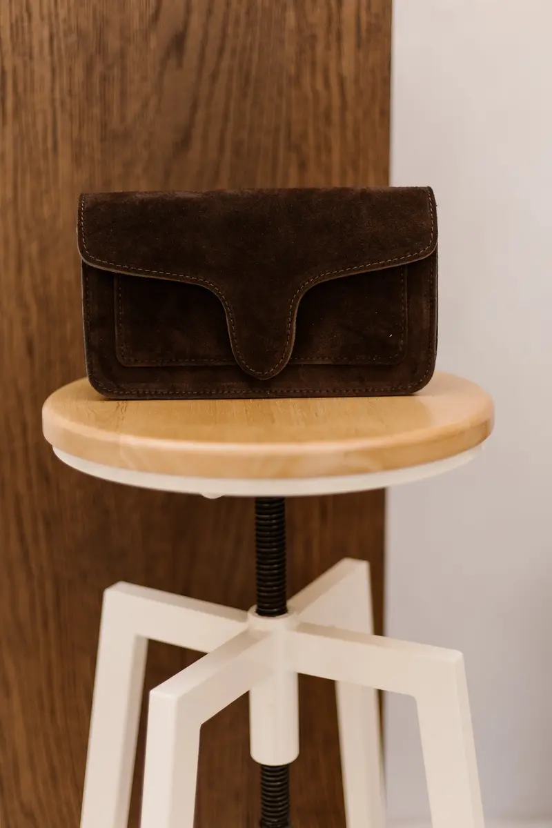Tas Margot suede donkerbruin