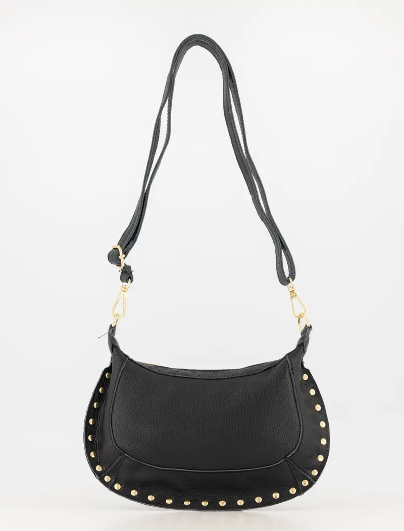Tas monica zwart leder