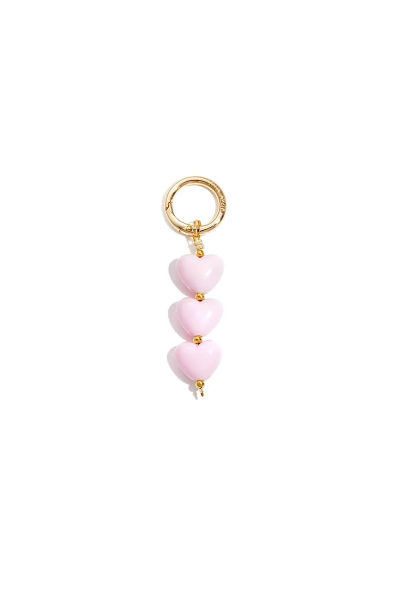Tas- sleutel hanger hart licht roze
