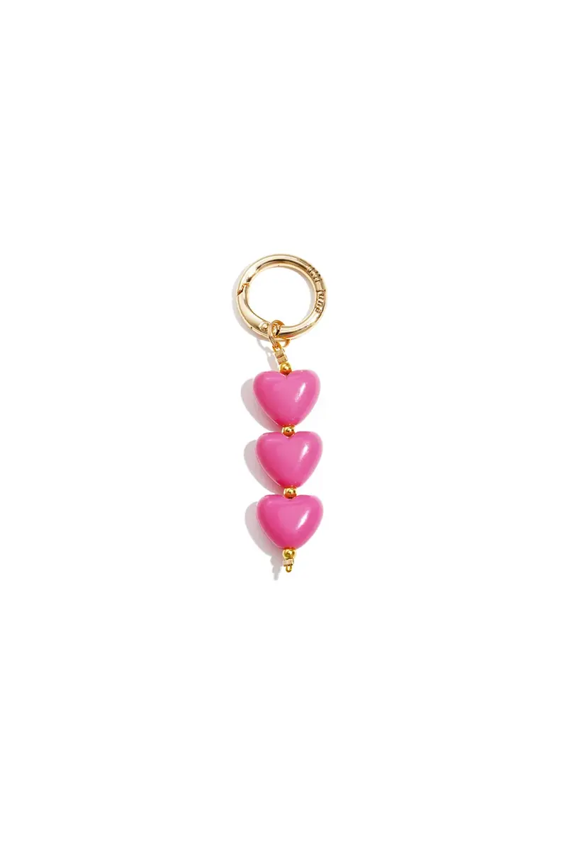 Tas- sleutel hanger hart roze