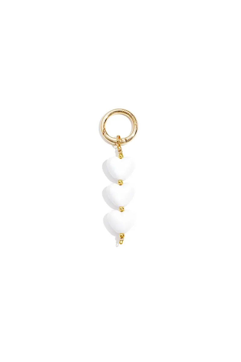 Tas- sleutel hanger hart wit