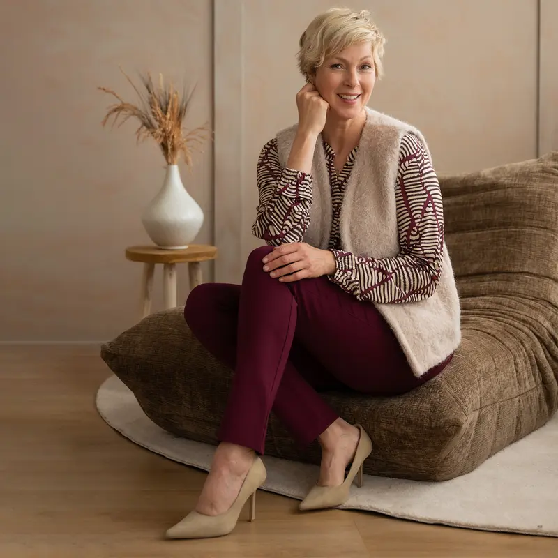 Teddy Gilet Uni Licht Beige