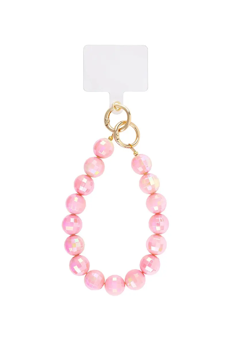 Telefoonkoord disco roze