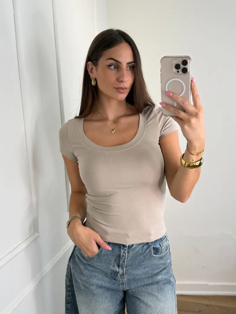 Tess Top Taupe