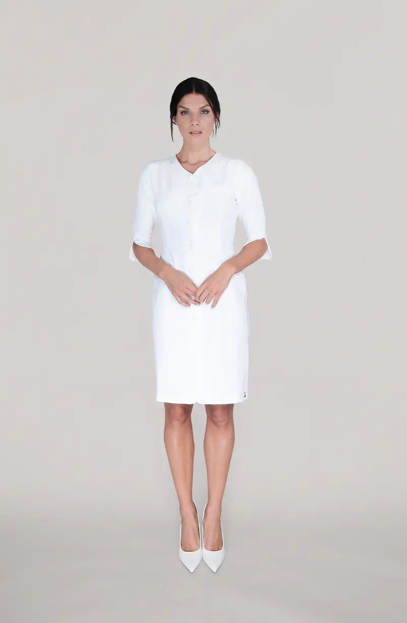 THE BUTTON DRESS - off white